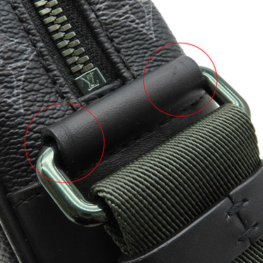 ルイヴィトン LOUIS VUITTON ヴィヴィエンヌ ダヌーブ PM M43677 モノグラムエクリプス レザー モノグラムエクリプスキャンバス ショルダーバッグ 黒 緑 メタリックカーキ金具