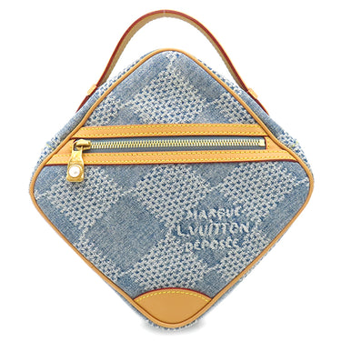 ルイヴィトン LOUIS VUITTON チェス メッセンジャー N40706 ブルー レザー ダミエデニム 2WAYバッグ ゴールド金具 ハンドハッグ ショルダー 青