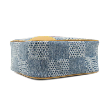 ルイヴィトン LOUIS VUITTON チェス メッセンジャー N40706 ブルー レザー ダミエデニム 2WAYバッグ ゴールド金具 ハンドハッグ ショルダー 青