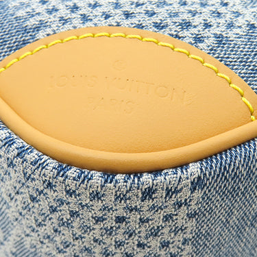 ルイヴィトン LOUIS VUITTON チェス メッセンジャー N40706 ブルー レザー ダミエデニム 2WAYバッグ ゴールド金具 ハンドハッグ ショルダー 青