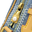 ルイヴィトン LOUIS VUITTON チェス メッセンジャー N40706 ブルー レザー ダミエデニム 2WAYバッグ ゴールド金具 ハンドハッグ ショルダー 青