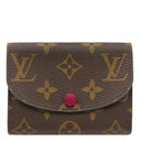 ルイヴィトン LOUIS VUITTON ポルトモネ ロザリ M41939 フューシャ モノグラムキャンバス コインケース ゴールド金具 茶 小銭入れ ミニウォレット