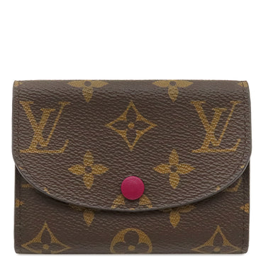 ルイヴィトン LOUIS VUITTON ポルトモネ ロザリ M41939 フューシャ モノグラムキャンバス コインケース ゴールド金具 茶 小銭入れ ミニウォレット