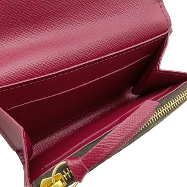 ルイヴィトン LOUIS VUITTON ポルトモネ ロザリ M41939 フューシャ モノグラムキャンバス コインケース ゴールド金具 茶 小銭入れ ミニウォレット