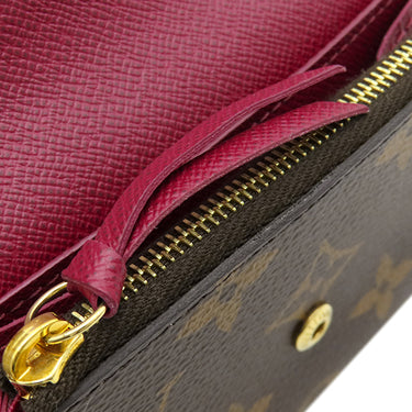 ルイヴィトン LOUIS VUITTON ポルトモネ ロザリ M41939 フューシャ モノグラムキャンバス コインケース ゴールド金具 茶 小銭入れ ミニウォレット