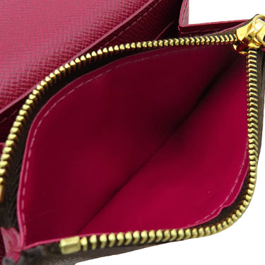 ルイヴィトン LOUIS VUITTON ポルトモネ ロザリ M41939 フューシャ モノグラムキャンバス コインケース ゴールド金具 茶 小銭入れ ミニウォレット