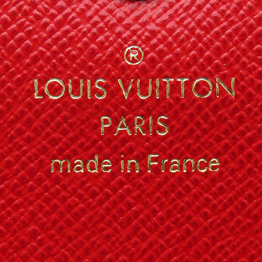 ルイヴィトン LOUIS VUITTON ポルトフォイユ エミリー N63544 ルージュ ダミエキャンバス 長財布 ゴールド金具 茶 赤 二つ折り