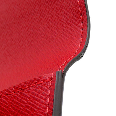 ルイヴィトン LOUIS VUITTON ポルトフォイユ エミリー N63544 ルージュ ダミエキャンバス 長財布 ゴールド金具 茶 赤 二つ折り