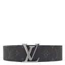 ルイヴィトン LOUIS VUITTON LV ディメンション 40MM リバーシブル 95/38 M8846 モノグラムエクリプス レザー モノグラムエクリプスキャンバス ベルト シルバー金具 黒 サンチュール