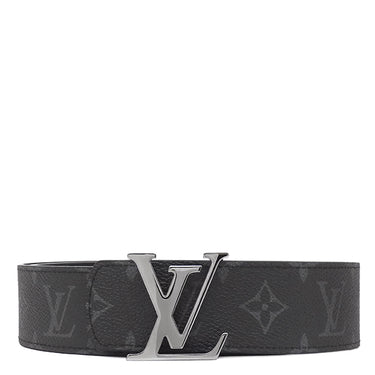 ルイヴィトン LOUIS VUITTON LV ディメンション 40MM リバーシブル 95/38 M8846 モノグラムエクリプス レザー モノグラムエクリプスキャンバス ベルト シルバー金具 黒 サンチュール