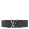 ルイヴィトン LOUIS VUITTON LV ディメンション 40MM リバーシブル 95/38 M8846 モノグラムエクリプス レザー モノグラムエクリプスキャンバス ベルト シルバー金具 黒 サンチュール