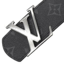 ルイヴィトン LOUIS VUITTON LV ディメンション 40MM リバーシブル 95/38 M8846 モノグラムエクリプス レザー モノグラムエクリプスキャンバス ベルト シルバー金具 黒 サンチュール