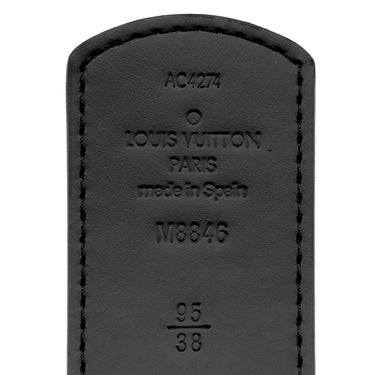 ルイヴィトン LOUIS VUITTON LV ディメンション 40MM リバーシブル 95/38 M8846 モノグラムエクリプス レザー モノグラムエクリプスキャンバス ベルト シルバー金具 黒 サンチュール