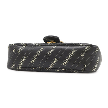 グッチ GUCCI GGマーモント ミディアム バレンシアガコラボ 443497 ブラック レザー ショルダーバッグ ヴィンテージ金具 ザ ハッカー プロジェクト キルティング