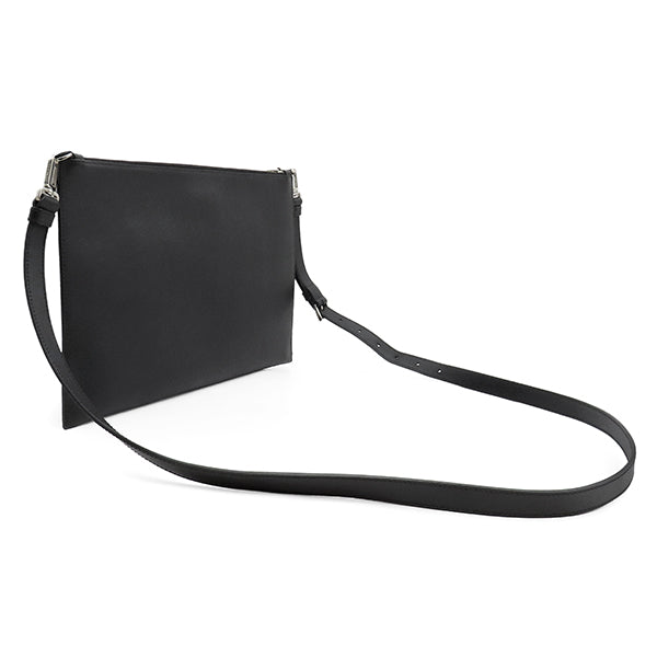 PRADA ショルダーバッグ プラダ 2way カメラバッグ クラッチ 美品 黒 プラダ PRADA クジラプリント サフィアーノ ブラック レザー 2WAY