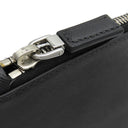 プラダ PRADA クジラプリント サフィアーノ ブラック レザー 2WAYバッグ シルバー金具 クラッチ ショルダー 黒 トライアングルロゴ くじら
