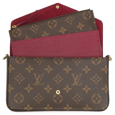 ルイヴィトン LOUIS VUITTON ポシェット フェリシー M81896 モノグラム モノグラムキャンバス チェーンウォレット ゴールド金具 茶 ショルダーバッグ