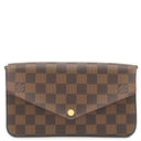 ルイヴィトン LOUIS VUITTON ポシェット フェリシー N63032 ダミエエベヌ ダミエキャンバス チェーンウォレット ゴールド金具 茶 赤 ショルダーバッグ