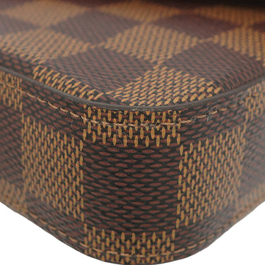 ルイヴィトン LOUIS VUITTON ポシェット フェリシー N63032 ダミエエベヌ ダミエキャンバス チェーンウォレット ゴールド金具 茶 赤 ショルダーバッグ