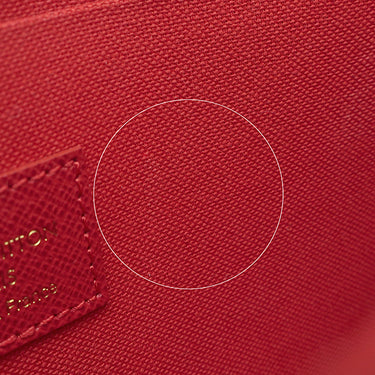 ルイヴィトン LOUIS VUITTON ポシェット フェリシー N63032 ダミエエベヌ ダミエキャンバス チェーンウォレット ゴールド金具 茶 赤 ショルダーバッグ