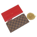 ルイヴィトン LOUIS VUITTON ポシェット フェリシー N63032 ダミエエベヌ ダミエキャンバス チェーンウォレット ゴールド金具 茶 赤 ショルダーバッグ