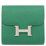 エルメス HERMES コンスタンス コンパクト ヴェールヴェルティゴ ヴォーエプソン 二つ折り財布 シルバー金具 緑 コンパクトウォレット