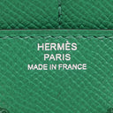 エルメス HERMES コンスタンス コンパクト ヴェールヴェルティゴ ヴォーエプソン 二つ折り財布 シルバー金具 緑 コンパクトウォレット