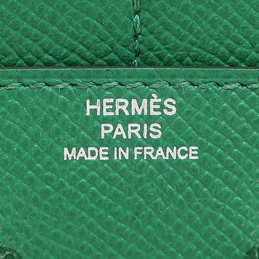 エルメス HERMES コンスタンス コンパクト ヴェールヴェルティゴ ヴォーエプソン 二つ折り財布 シルバー金具 緑 コンパクトウォレット