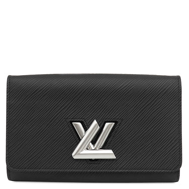 ルイヴィトン LOUIS VUITTON ポルトフォイユ ツイスト M62038 ノワール エピレザー 長財布 シルバー金具 チェーンショルダー 黒