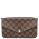 ルイヴィトン LOUIS VUITTON ポシェット フェリシー N40492 ダミエエベヌ ダミエキャンバス チェーンウォレット ゴールド金具 チェーンショルダー ポーチ 茶 赤