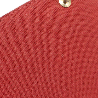 ルイヴィトン LOUIS VUITTON ポシェット フェリシー N40492 ダミエエベヌ ダミエキャンバス チェーンウォレット ゴールド金具 チェーンショルダー ポーチ 茶 赤