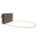 ルイヴィトン LOUIS VUITTON ポシェット フェリシー N40492 ダミエエベヌ ダミエキャンバス チェーンウォレット ゴールド金具 チェーンショルダー ポーチ 茶 赤