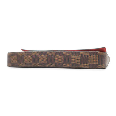 ルイヴィトン LOUIS VUITTON ポシェット フェリシー N40492 ダミエエベヌ ダミエキャンバス チェーンウォレット ゴールド金具 チェーンショルダー ポーチ 茶 赤