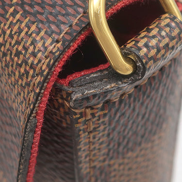 ルイヴィトン LOUIS VUITTON ポシェット フェリシー N40492 ダミエエベヌ ダミエキャンバス チェーンウォレット ゴールド金具 チェーンショルダー ポーチ 茶 赤
