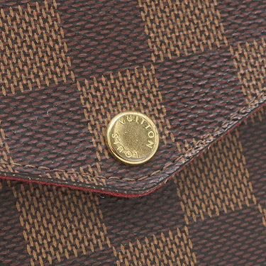 ルイヴィトン LOUIS VUITTON ポシェット フェリシー N40492 ダミエエベヌ ダミエキャンバス チェーンウォレット ゴールド金具 チェーンショルダー ポーチ 茶 赤