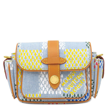 ルイヴィトン LOUIS VUITTON カーゴ ウェアラブル ウォレット N00134 マルチカラー カーフ LV バーズ ダミエ デニム ショルダーバッグ ゴールド金具 デニム
