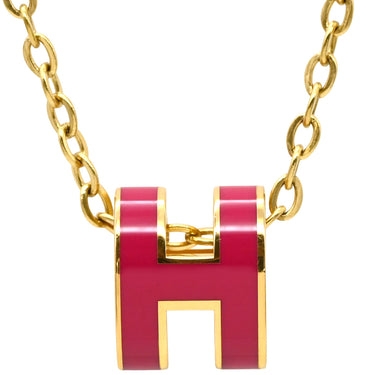 エルメス HERMES ポップアッシュ ミニ ペンダント ピンク×ゴールド GP 