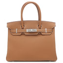 エルメス HERMES バーキン30 ゴールド トゴ ハンドバッグ シルバー金具 新品 未使用 茶 2025年製