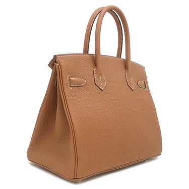 エルメス HERMES バーキン30 ゴールド トゴ ハンドバッグ シルバー金具 新品 未使用 茶 2025年製