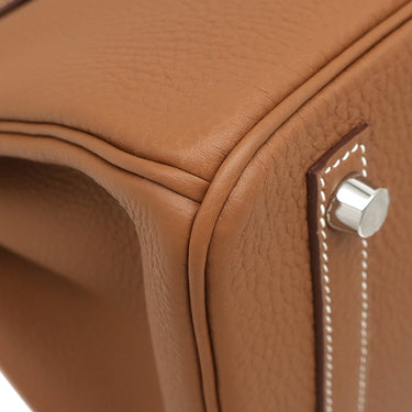 エルメス HERMES バーキン30 ゴールド トゴ ハンドバッグ シルバー金具 新品 未使用 茶 2025年製