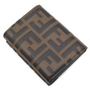 フェンディ FENDI FF ダイヤモンド財布 8M0480ADYMF13VK ブラウン レザー メタル 三つ折り財布 ゴールド金具 茶 ズッカ柄 コンパクトウォレット
