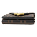 フェンディ FENDI FF ダイヤモンド財布 8M0480ADYMF13VK ブラウン レザー メタル 三つ折り財布 ゴールド金具 茶 ズッカ柄 コンパクトウォレット