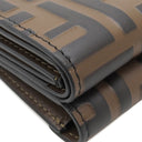 フェンディ FENDI FF ダイヤモンド財布 8M0480ADYMF13VK ブラウン レザー メタル 三つ折り財布 ゴールド金具 茶 ズッカ柄 コンパクトウォレット
