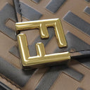 フェンディ FENDI FF ダイヤモンド財布 8M0480ADYMF13VK ブラウン レザー メタル 三つ折り財布 ゴールド金具 茶 ズッカ柄 コンパクトウォレット
