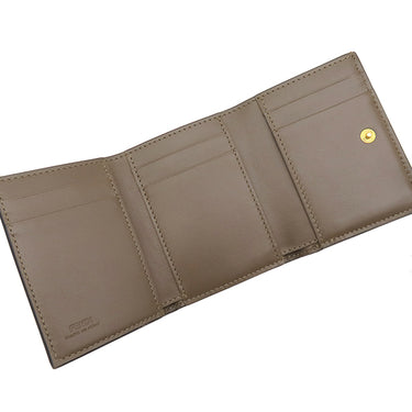フェンディ FENDI FF ダイヤモンド財布 8M0480ADYMF13VK ブラウン レザー メタル 三つ折り財布 ゴールド金具 茶 ズッカ柄 コンパクトウォレット