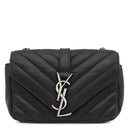 サンローラン SAINT LAURENT チェーンショルダー ブラック レザー ショルダーバッグ シルバー金具 モノグラム カサンドラ 黒 肩掛け