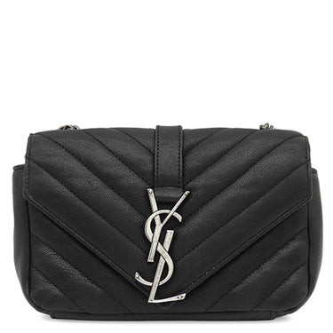 サンローラン SAINT LAURENT チェーンショルダー ブラック レザー ショルダーバッグ シルバー金具 モノグラム カサンドラ 黒 肩掛け