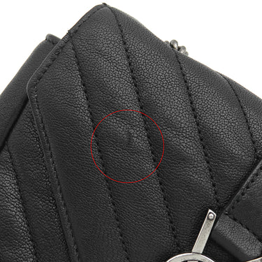 サンローラン SAINT LAURENT チェーンショルダー ブラック レザー ショルダーバッグ シルバー金具 モノグラム カサンドラ 黒 肩掛け