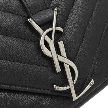 サンローラン SAINT LAURENT チェーンショルダー ブラック レザー ショルダーバッグ シルバー金具 モノグラム カサンドラ 黒 肩掛け