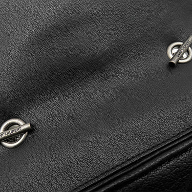 サンローラン SAINT LAURENT チェーンショルダー ブラック レザー ショルダーバッグ シルバー金具 モノグラム カサンドラ 黒 肩掛け